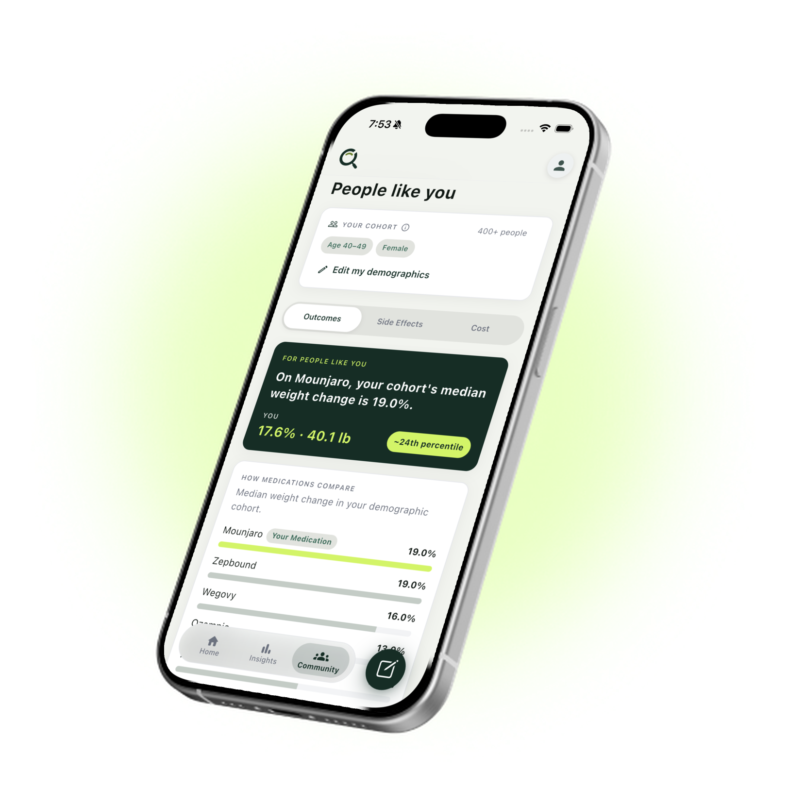 The Qare app shown on an iPhone